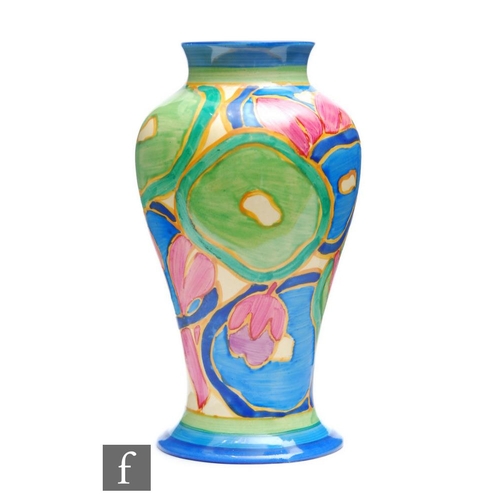 262 - Clarice Cliff - Blue Chintz - A shape 14 Mei Ping vase circa 1932, hand painted with stylised flower... 