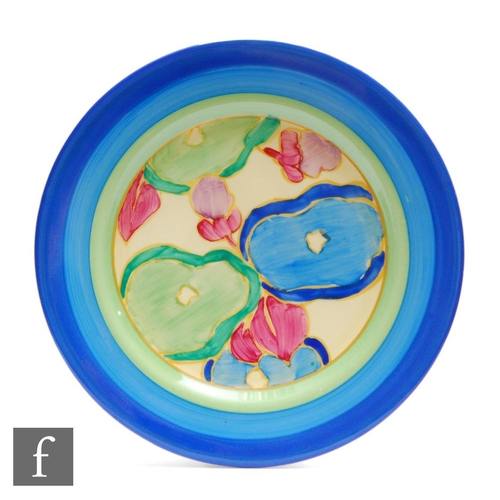 267 - Clarice Cliff - Blue Chintz - A circular side plate circa 1932, hand painted with stylised flowers a... 