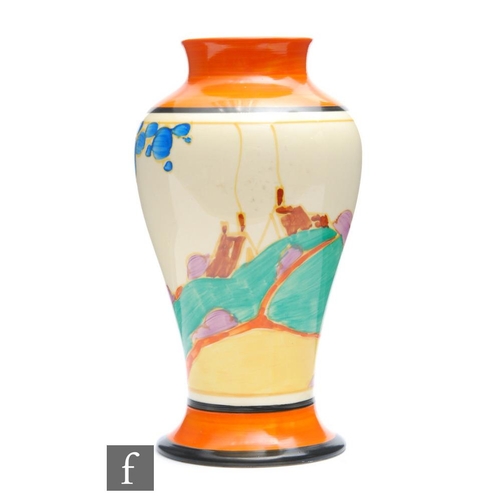 72 - Clarice Cliff - Seven Colour Secrets - A shape 14 Mei Ping vase circa 1932, hand painted with a styl... 