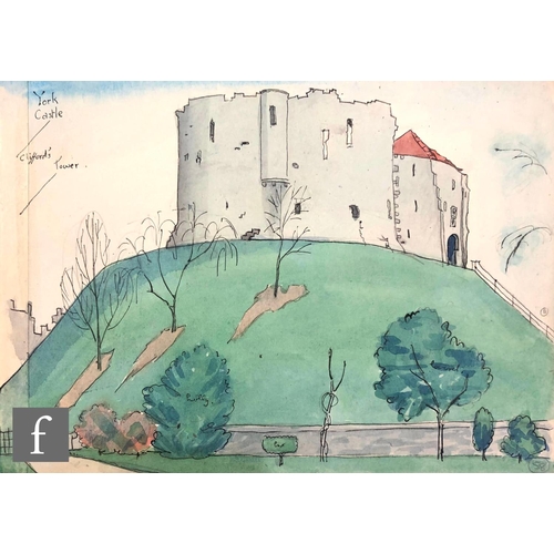 336 - Albert Wainwright (1898-1943) - Clifford's Tower, York Castle, a landscape study of a castle on the ... 