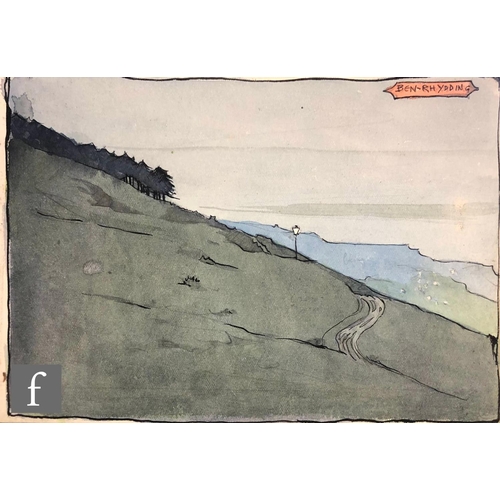 340 - Albert Wainwright (1898-1943) - Ben Rhydding, a study depicting a rocky landscape with waterfalls, t... 