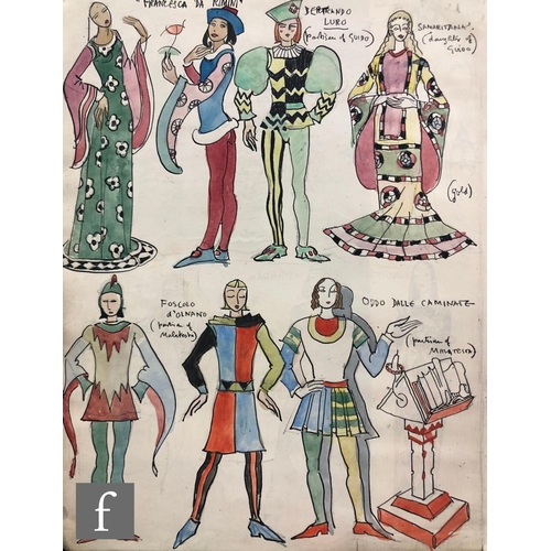 357 - Albert Wainwright (1898-1943) - A sketch depicting costume designs for various female characters fro... 