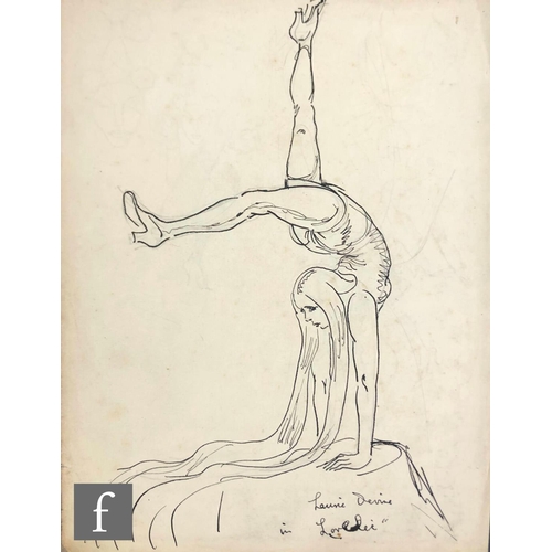 364 - Albert Wainwright (1898-1943) - A study of a female figure in an acrobatic pose, to the reverse stud... 