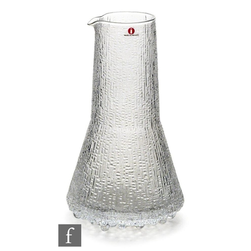 804 - Tapio Wirkkala - Iittala - An Ultima Thule glass carafe, circa 1967, the conical body with tall coll... 