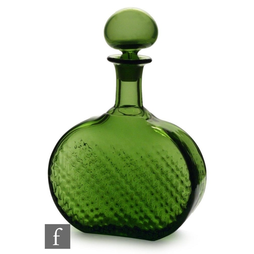 805 - Nanny Still - Riihimaki - A Flindari series decanter, circa 1964, the compressed body moulded with a... 