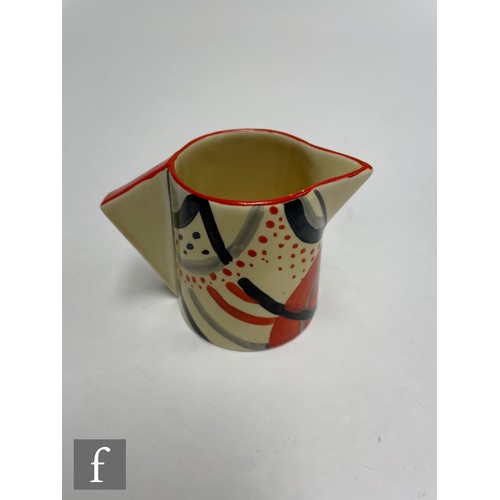 171 - Clarice Cliff - Carpet (Red) - A Conical Coffee service circa 1930, hand painted with an abstract sp... 