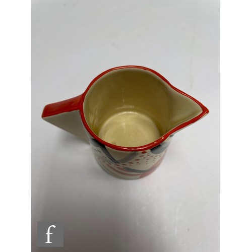 171 - Clarice Cliff - Carpet (Red) - A Conical Coffee service circa 1930, hand painted with an abstract sp... 