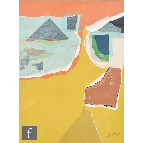 1146 - Robert Keyser (1921-1999) - 'The Salmon River', coloured paper collage, signed and dated 1958, frame... 