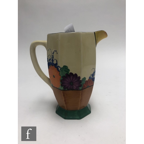 298 - Clarice Cliff - Gay Day - A large Athens shape jug circa 1930, hand painted with a band of stylised ... 