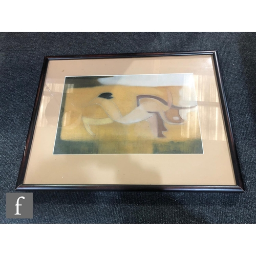 903 - Muriel Sinclair (born 1924) - Chevaux, mixed media of wax and pastel on paper, framed, 31cm x 48cm, ... 