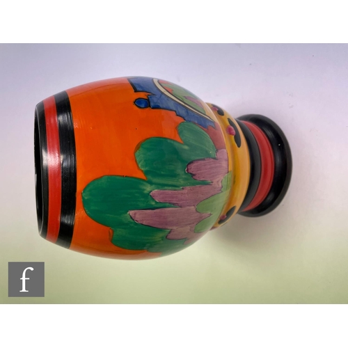 111 - Clarice Cliff - Applique Orange Avignon - A shape 362 vase circa 1930, hand painted with a stylised ... 