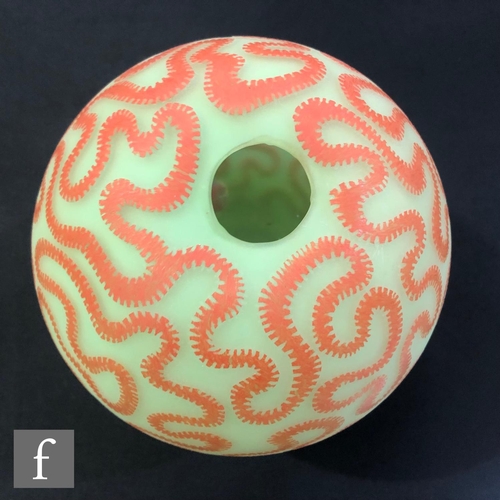 1073 - Richard Morrell - Morrell Glass Studio - An ovoid glass vase circa 2005, titled Hard Coral, the sphe... 