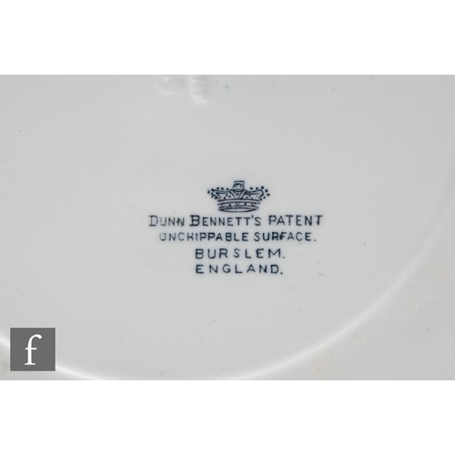 92 - An early 20th Century Dunn Bennett Patent side plate from the wardroom of the Terra Nova, white with... 