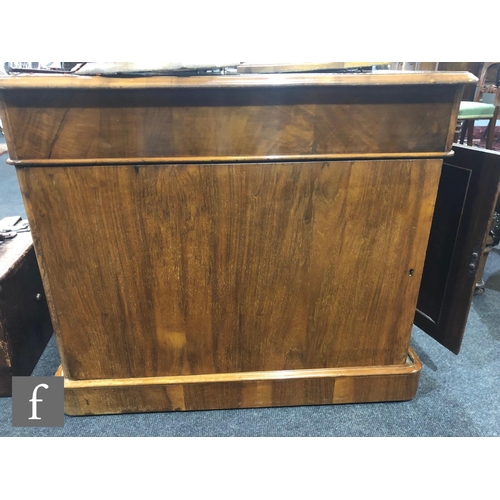 1236 - A Victorian figured walnut inverted breakfront partners desk by Edwards and Roberts, fitted with thr... 