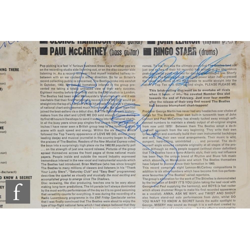 35 - The Beatles - An original fully signed LP, 1963 Please, Please Me, PMC 1202, signed in blue ink John... 