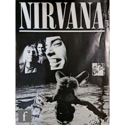 109 - A collection of four 1990s in store promo music posters, to include Dead Kennedys, Oasis and Nirvana... 