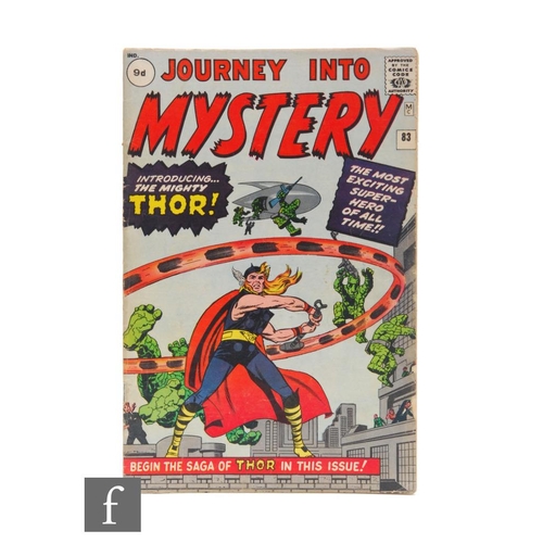 183 - A Marvel Journey Into Mystery #83, June 1962, first appearance and origin of Thor, British pence cop... 