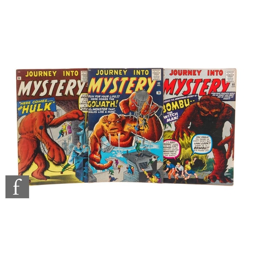 186 - Three Marvel Journey Into Mystery comics, issues #60, #62 and #63, 1960, all British pence copies. (... 