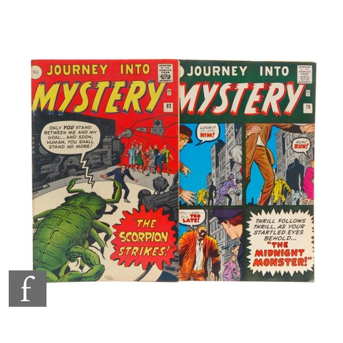 190 - Two Marvel Journey Into Mystery issues, #79, April 1961, and #82, July 1962, both British pence copi... 