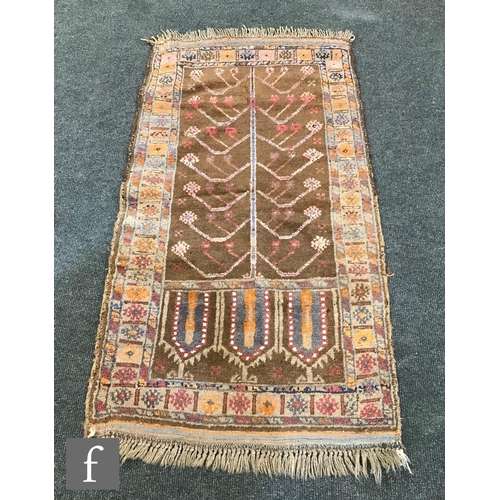 1235 - Two Turkish kilim rugs, the first a Mut example on a red coloured ground, 233cm x 124cm, and the sec... 