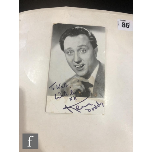 86 - A collection of autographed photographs and postcards, artists to include Max Bygraves, Freddie and ... 