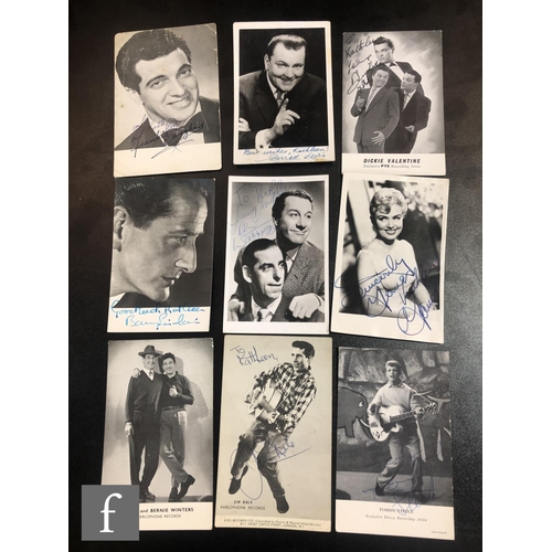 86 - A collection of autographed photographs and postcards, artists to include Max Bygraves, Freddie and ... 