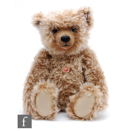 756 - A Steiff 036507 Grizzly Ted, long pile curly caramel tipped mohair teddy bear, limited edition 1254 ... 