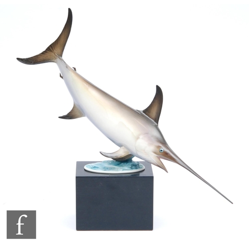 139 - A Royal Worcester Swordfish (Xiphias Gladius) modelled by Ronald van Ruyckevelt, printed mark, numbe... 