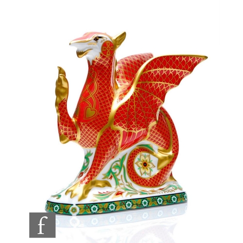 15 - A boxed Royal Crown Derby paperweight Welsh Dragon, made to celebrate the marriage of HRH Prince Wil... 