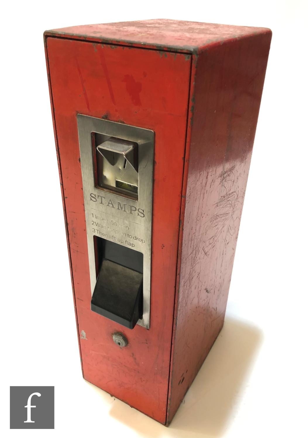 A 1970s cast iron GPO Post Office stamp vending machine Widney