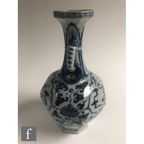 210 - Two Chinese blue and white porcelain vases, each of bottle form decorated with Qilin and dragon, bef... 