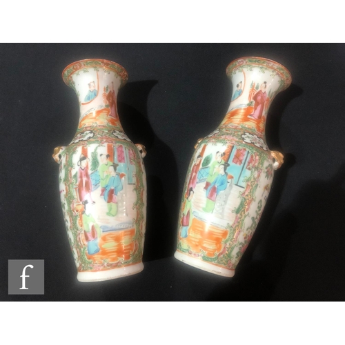 211 - A collection of Chinese 19th/20th Century famille rose vases, to include a pair of ovoid form with g... 