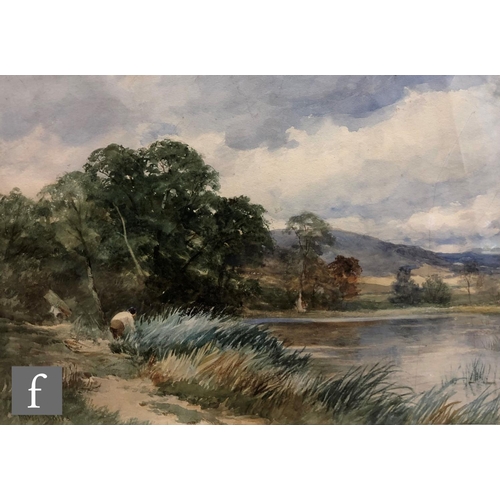 507 - DAVID BATES (1840-1921) - 'A pool near Malvern', watercolour, signed, bears title verso, framed, 24c... 