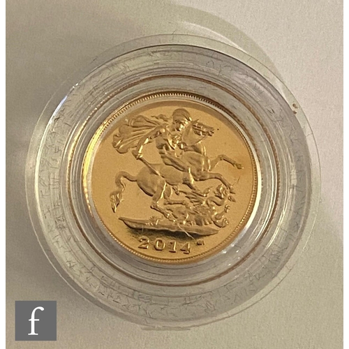 689 - An Elizabeth II 2014 half sovereign, cased with certificate.