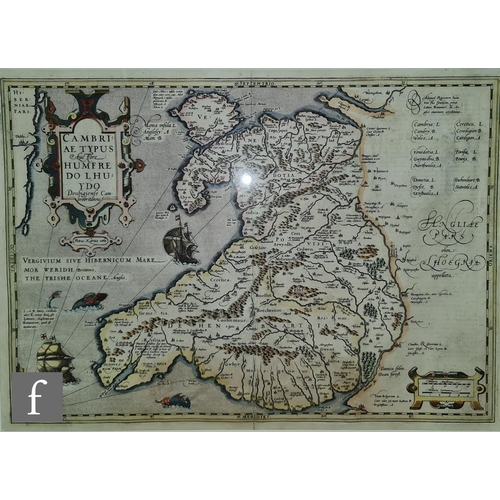 517 - GERARD MERCATOR AND PETRUS KAERIUS (PIETER VAN DEN KEERE) - 'Wales' - Cambriae Typus Auctore Humfred... 