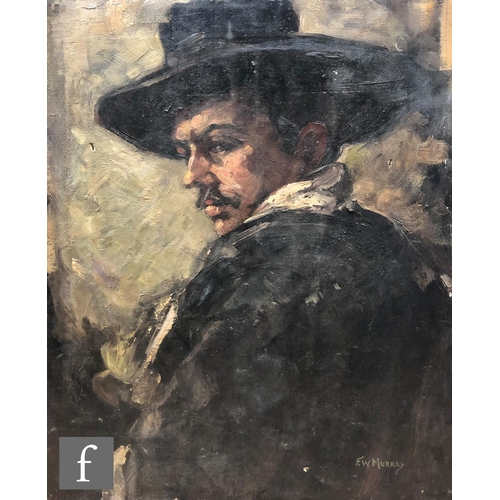 522 - FRANCES WYNNE MURRAY (EXHIBITED 1919-1939) – Portrait of man wearing a cloak and black fe... 