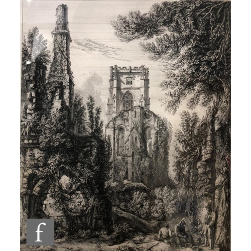 527 - GEORGE CUITT JUNIOR (1779-1854) - 'Fountain's Abbey', etching, signed and dated 1822 in the plate, f... 