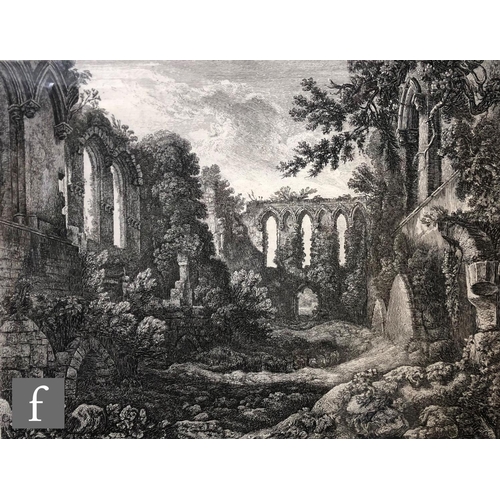 527 - GEORGE CUITT JUNIOR (1779-1854) - 'Fountain's Abbey', etching, signed and dated 1822 in the plate, f... 