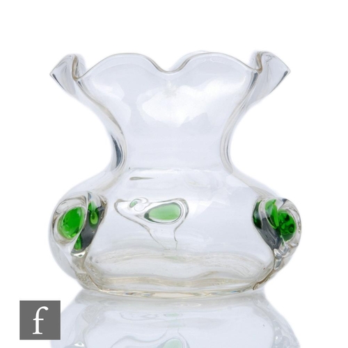 317 - An early 20th Century Stuart & Sons clear crystal glass vase, of squat ovoid form with flared wa... 