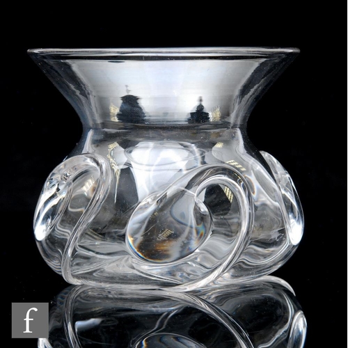 316 - A late 19th to early 20th Century Stuart & Sons clear crystal glass vase, of squat ovoid form wi... 