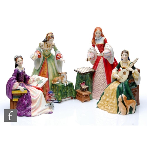 130 - Four boxed Royal Doulton 'Tudor Rose' figurines each from a limited edition of 5000 comprising Mary ... 