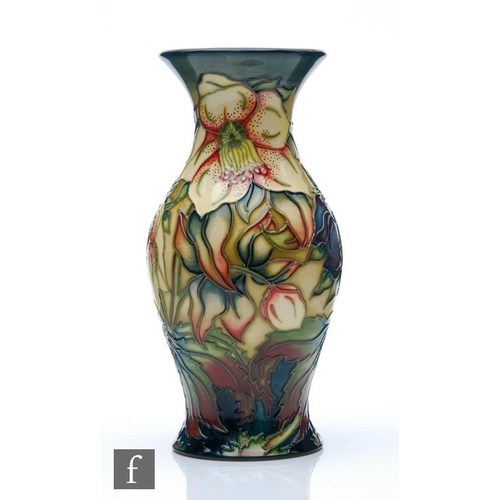 132 - A Moorcroft Pottery vase decorated in the Hellebore pattern designed by Nicola Slaney, impressed mar... 