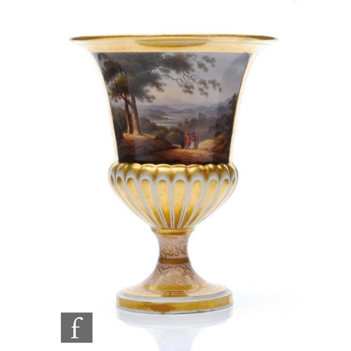 5 - A 19th Century Barr, Flight & Barr, Worcester urn shaped vase decorated with a hand painted name... 