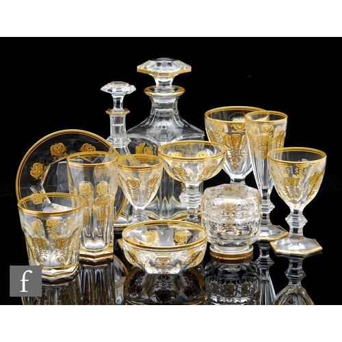 337 - A Baccarat Harcourt Empire suite of glasses to include, six high-ball, six tumblers, covered box, li... 