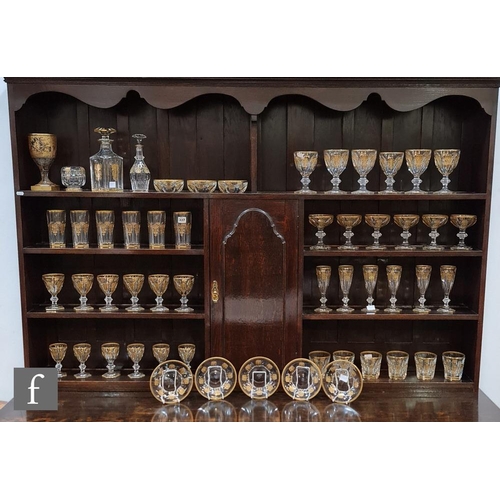 337 - A Baccarat Harcourt Empire suite of glasses to include, six high-ball, six tumblers, covered box, li... 