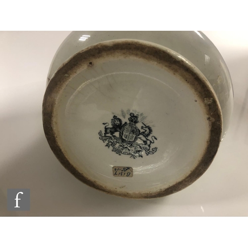 101 - A 19th Century water jug decorated with a two scenes of Johnson's XXX Tunstall Brewery with text ben... 