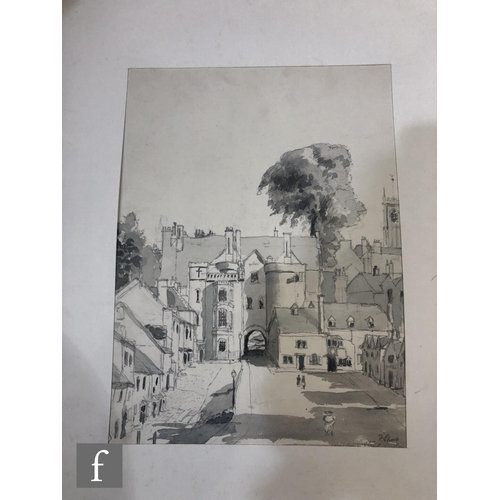 543 - SIR FRANK SHORT, RA, PPRE (1857–1945) - 'Lower Broad Street, Ludlow', pencil and monochrome wash dra... 