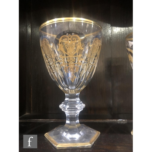 337 - A Baccarat Harcourt Empire suite of glasses to include, six high-ball, six tumblers, covered box, li... 