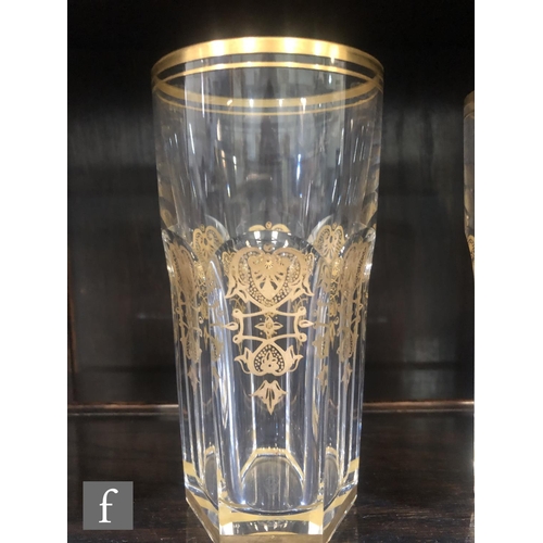 337 - A Baccarat Harcourt Empire suite of glasses to include, six high-ball, six tumblers, covered box, li... 