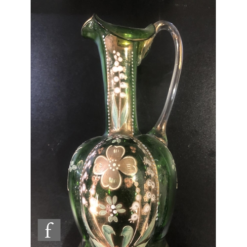 343 - A collection of 19th Century continental glass items, to include a pair of tapered glass vases, a pa... 